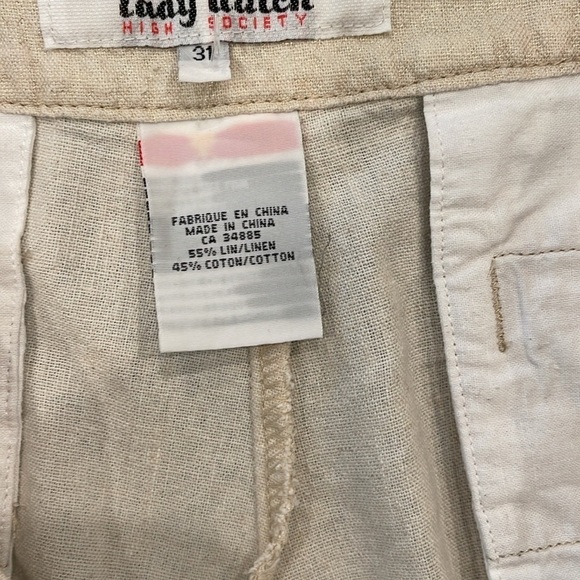 Lady Dutch 31” crème with gold  shimmer bubble hem shorts with pockets and zip - Picture 4 of 8